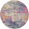 Homeroots 5 ft. Round Ivory & Multi Color Abstract Area Rug 385715 - alternate 1